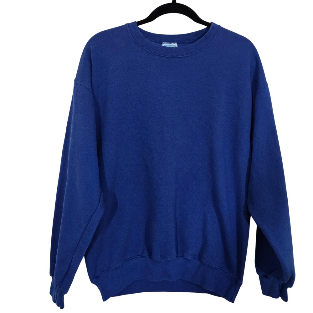 Vintage Cheetah Mervyns Blank Crewneck Sweatshirt Blue Mens M Made In USA 90s
